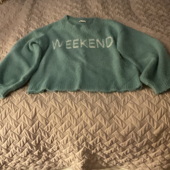 Hem & Thread Teal 'Weekend' Sweater - Picture 2 of 14